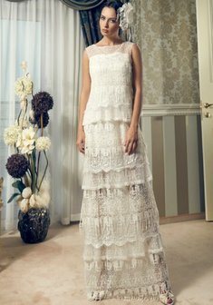 Свадебное платье C45480. С прямой юбкой, длинное без шлейфа.