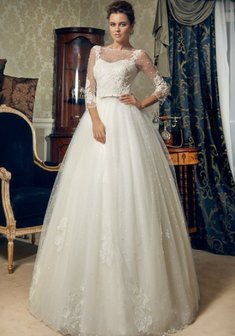 Свадебное платье C45482. С пышной юбкой, длинное без шлейфа.