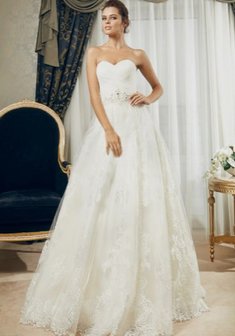 Свадебное платье C45485. А-силуэт, длинное без шлейфа.