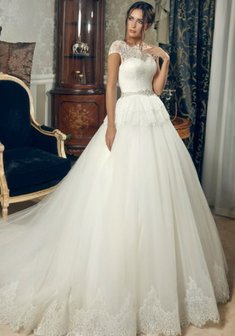 Свадебное платье C45488. С пышной юбкой, длинное со шлейфом.